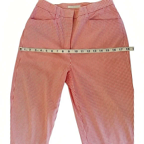 Jones New York Sport Stretch Capri Pants Size 4 Red White Gingham Check Cropped - Picture 7 of 9